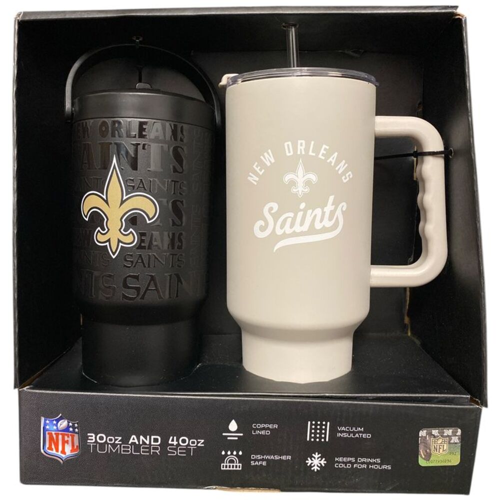 New Orleans Saints - Logo Brands NFL Branded Powder Coated Stainless Steel Tumbl